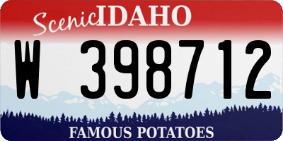 ID license plate W398712