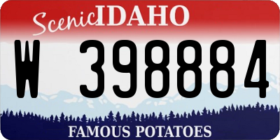 ID license plate W398884