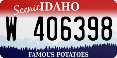 ID license plate W406398