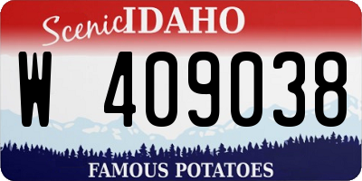ID license plate W409038