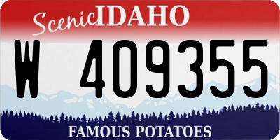 ID license plate W409355