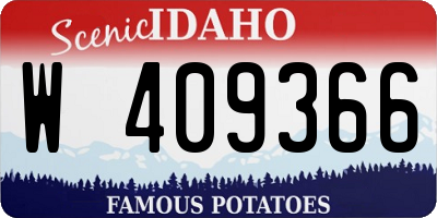 ID license plate W409366