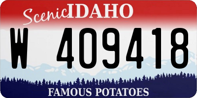 ID license plate W409418
