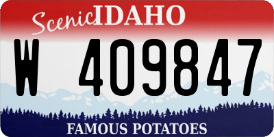 ID license plate W409847