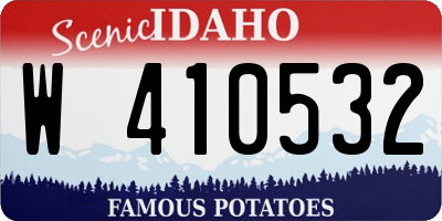 ID license plate W410532