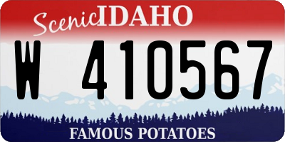 ID license plate W410567