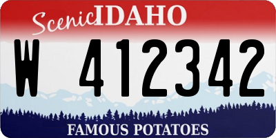 ID license plate W412342