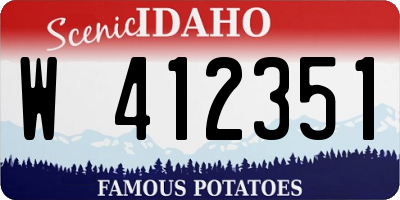 ID license plate W412351
