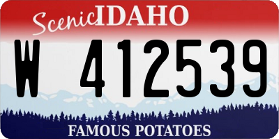 ID license plate W412539