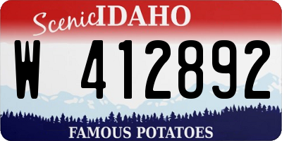 ID license plate W412892