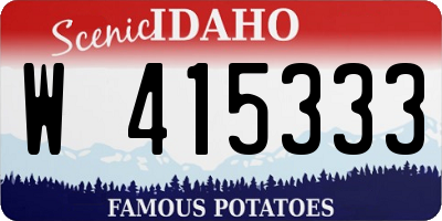 ID license plate W415333