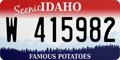 ID license plate W415982