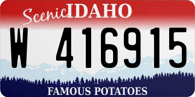 ID license plate W416915