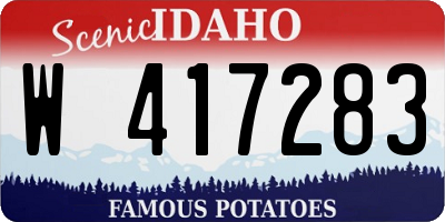 ID license plate W417283