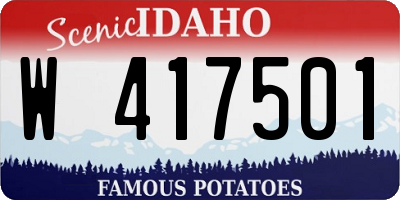 ID license plate W417501