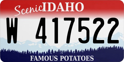 ID license plate W417522