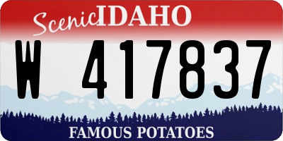 ID license plate W417837