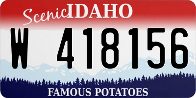ID license plate W418156
