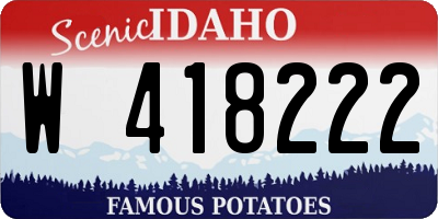 ID license plate W418222