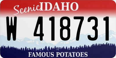ID license plate W418731