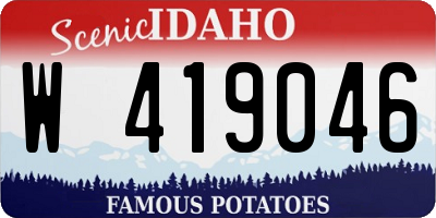 ID license plate W419046