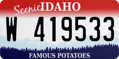 ID license plate W419533