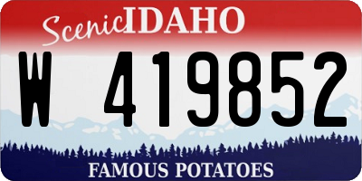 ID license plate W419852