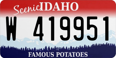 ID license plate W419951