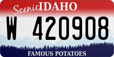 ID license plate W420908