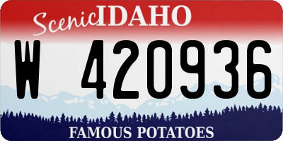 ID license plate W420936