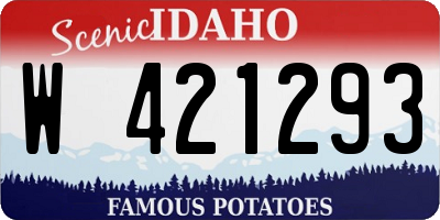 ID license plate W421293