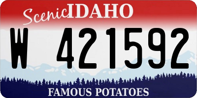 ID license plate W421592