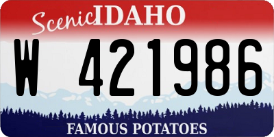 ID license plate W421986