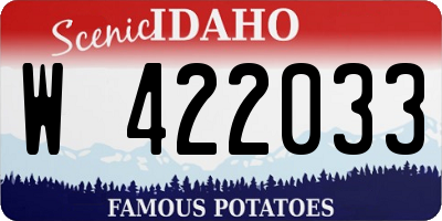 ID license plate W422033