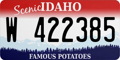 ID license plate W422385