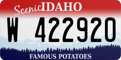 ID license plate W422920