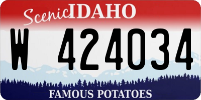 ID license plate W424034