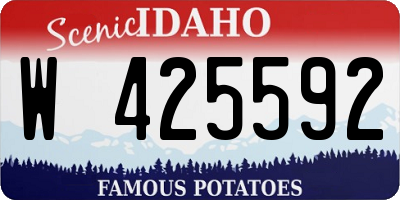 ID license plate W425592