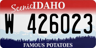 ID license plate W426023