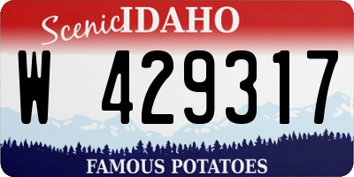 ID license plate W429317