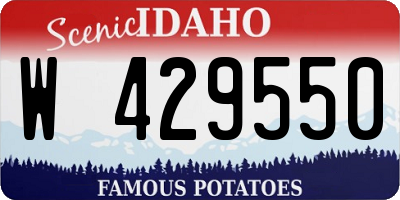 ID license plate W429550