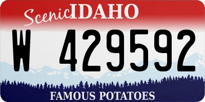 ID license plate W429592