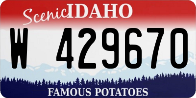 ID license plate W429670