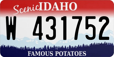 ID license plate W431752