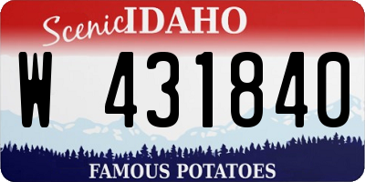 ID license plate W431840