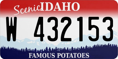 ID license plate W432153