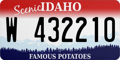 ID license plate W432210