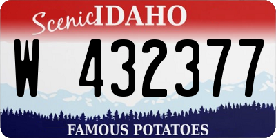 ID license plate W432377