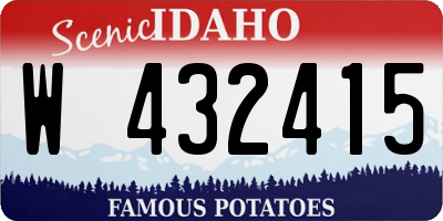 ID license plate W432415