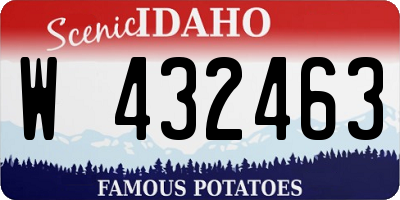 ID license plate W432463